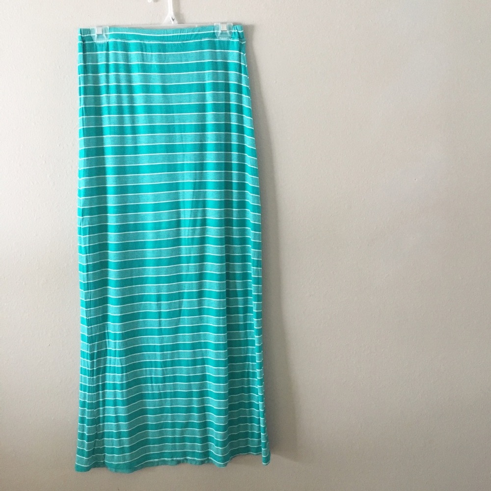 Wet Seal Teal Striped Maxi Skirt